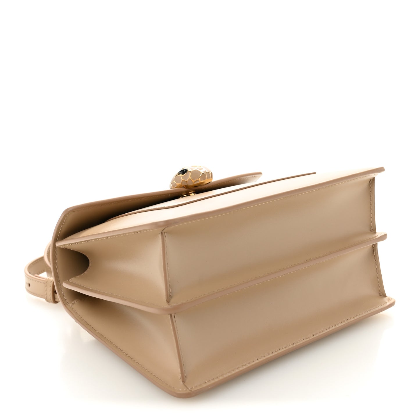 Calfskin Serpenti Forever Medium Top Handle Beige