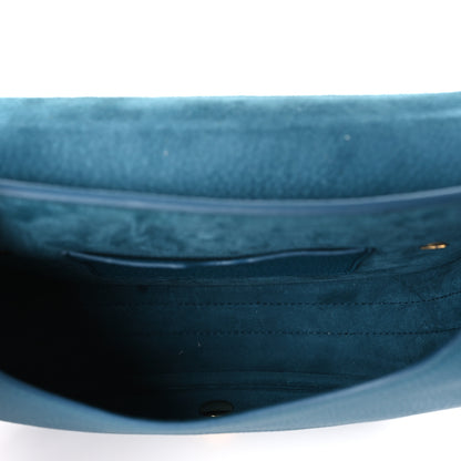 Christian Dior Grained Calfskin Medium Bobby Flap Steel Blue 5 of 9