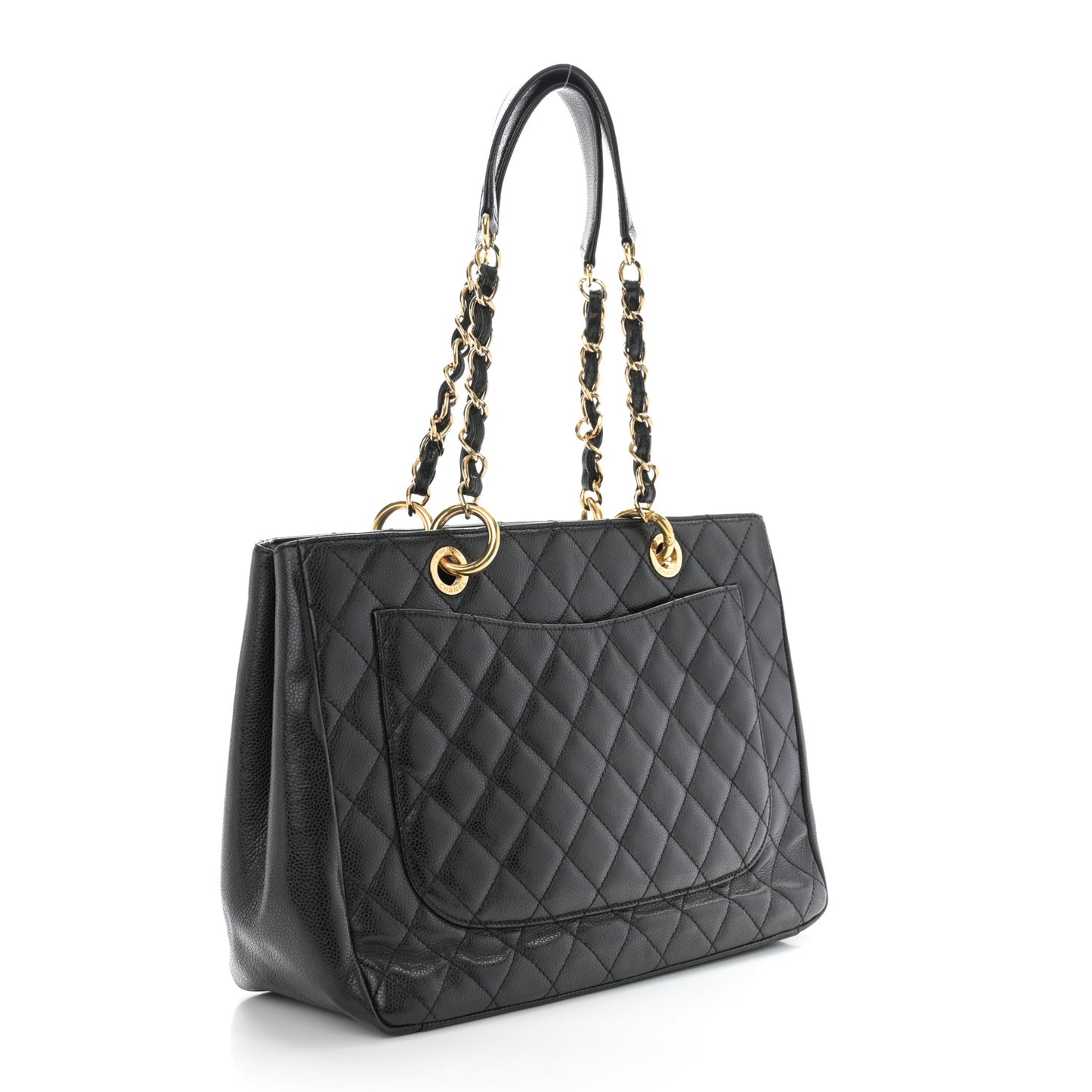 Caviar Quilted Grand Shopping Tote GST Black