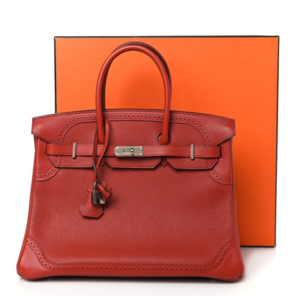 Hermes Togo Swift Ghillies Birkin 35 Brique 10 of 10