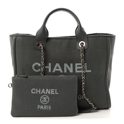Chanel Mixed Fibers Small Deauville Tote Dark Grey 3 of 11