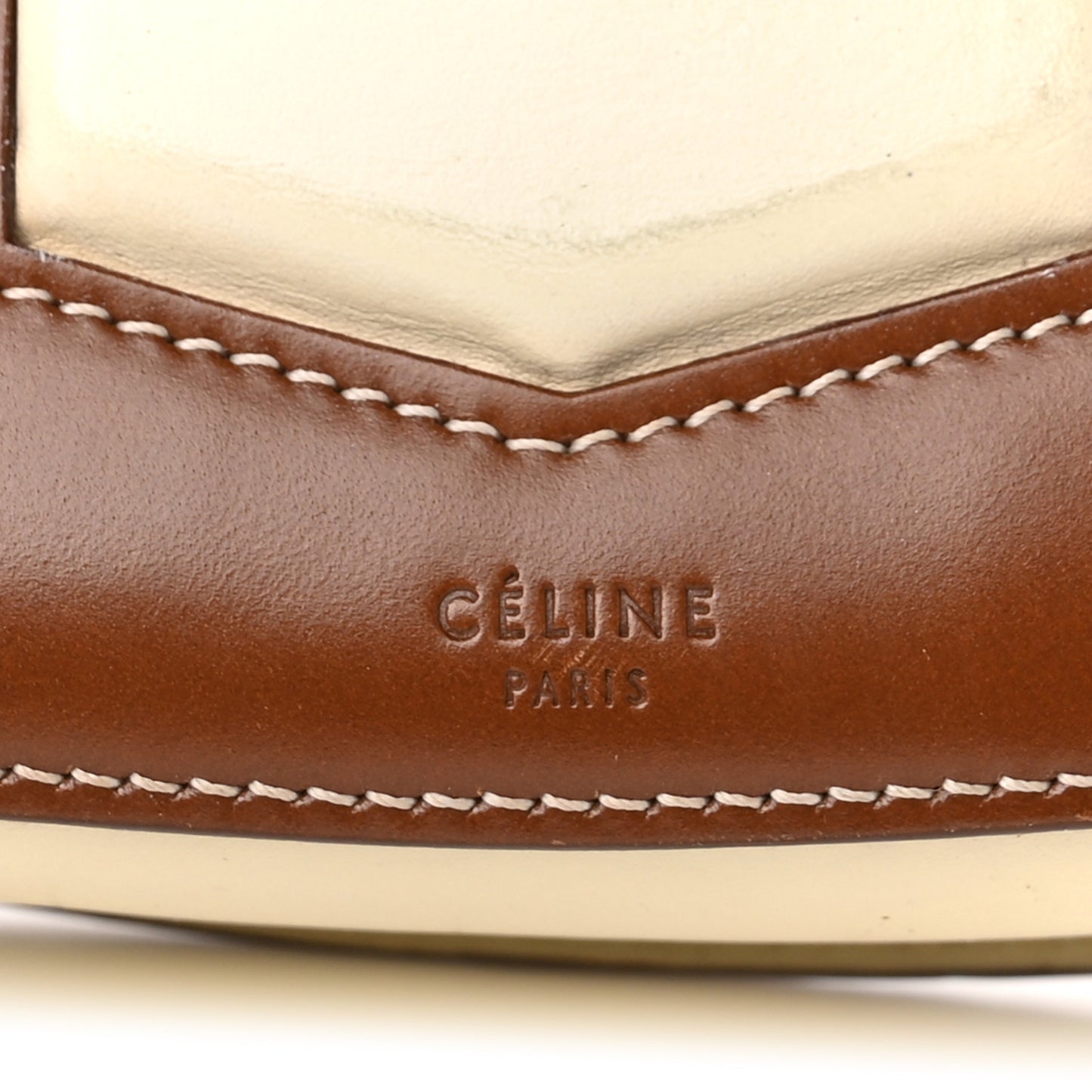 Glazed Calfskin Small Bi-Color Trotteur Chestnut