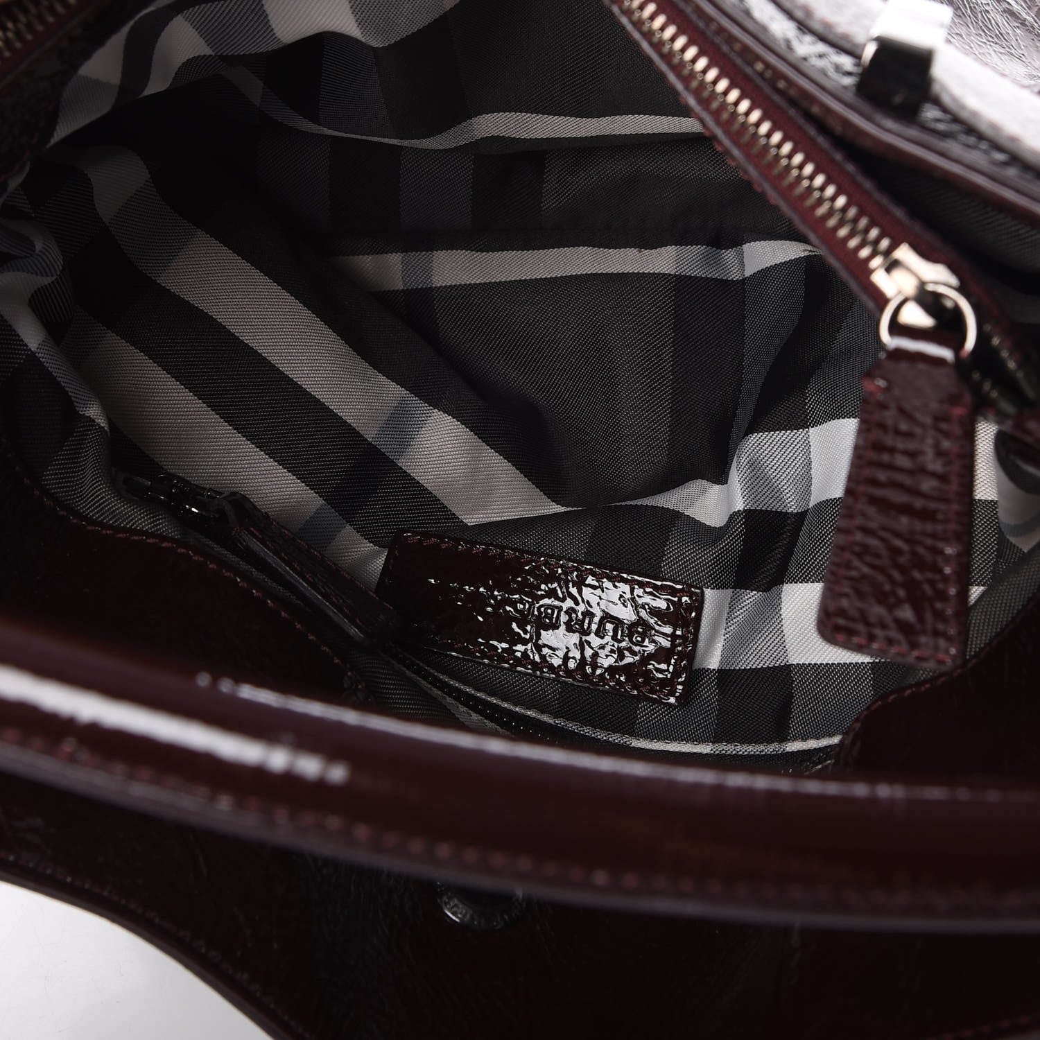 Burberry Patent Small Healy Knot Hobo Plum 6 of 11