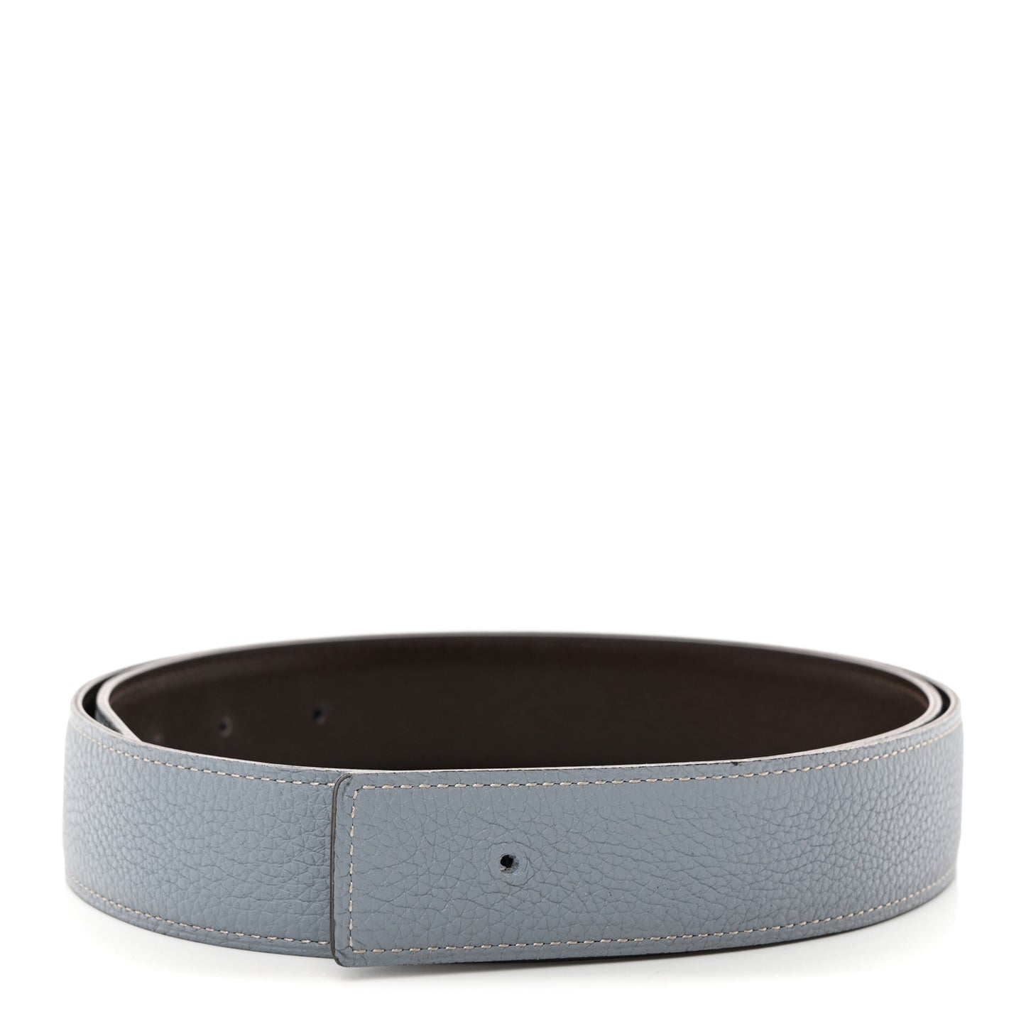 Box Togo 32mm Belt Strap 85 Bleu Lin Chocolate