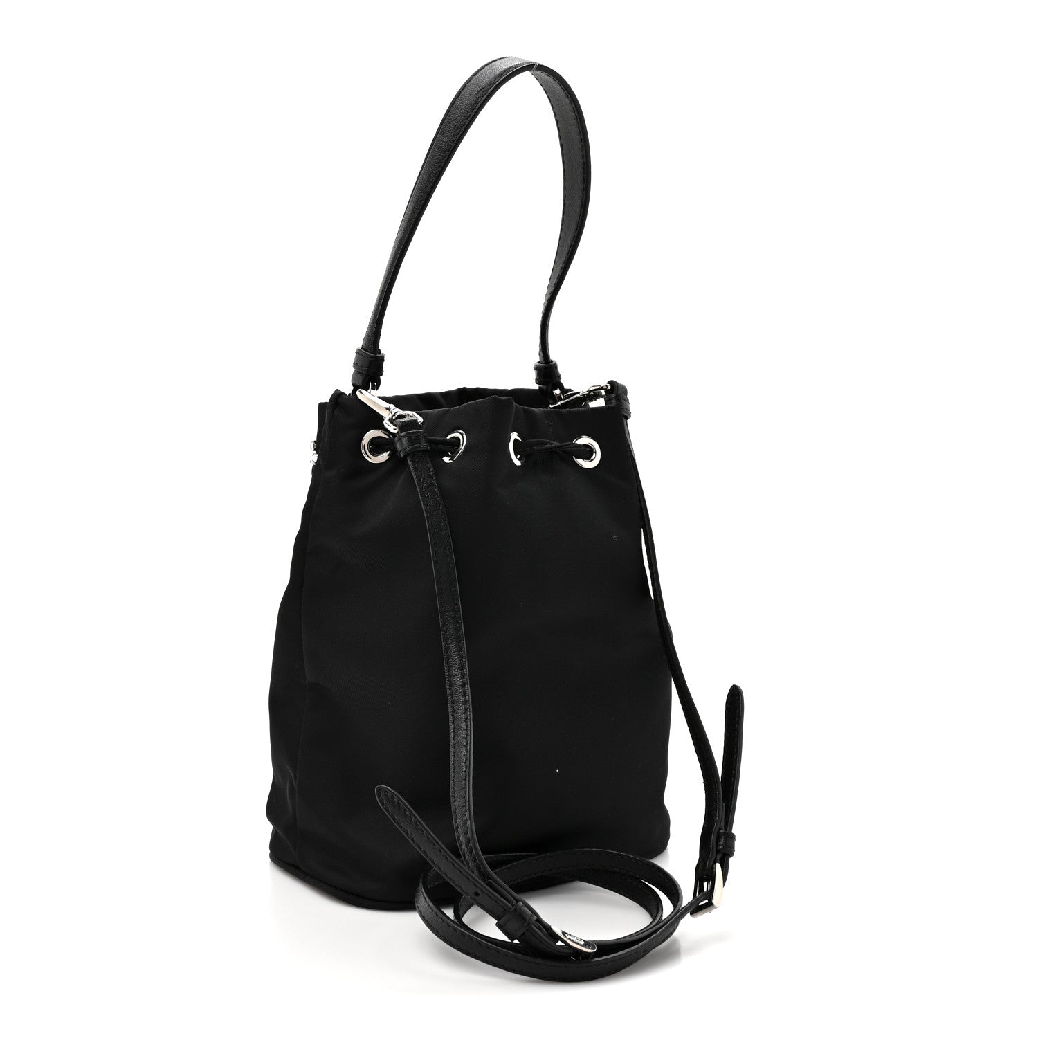 Prada Tessuto Saffiano Ricamo Sequin Crystal Embellished Mini Re-Edition 1978 Bucket Bag Black 3 of 9