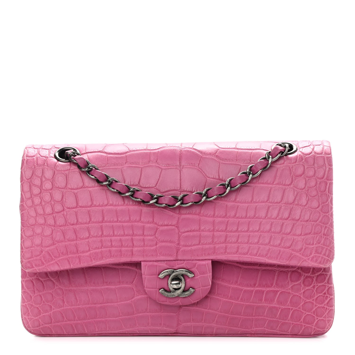 Chanel Alligator Medium Double Flap Pink 1 of 9