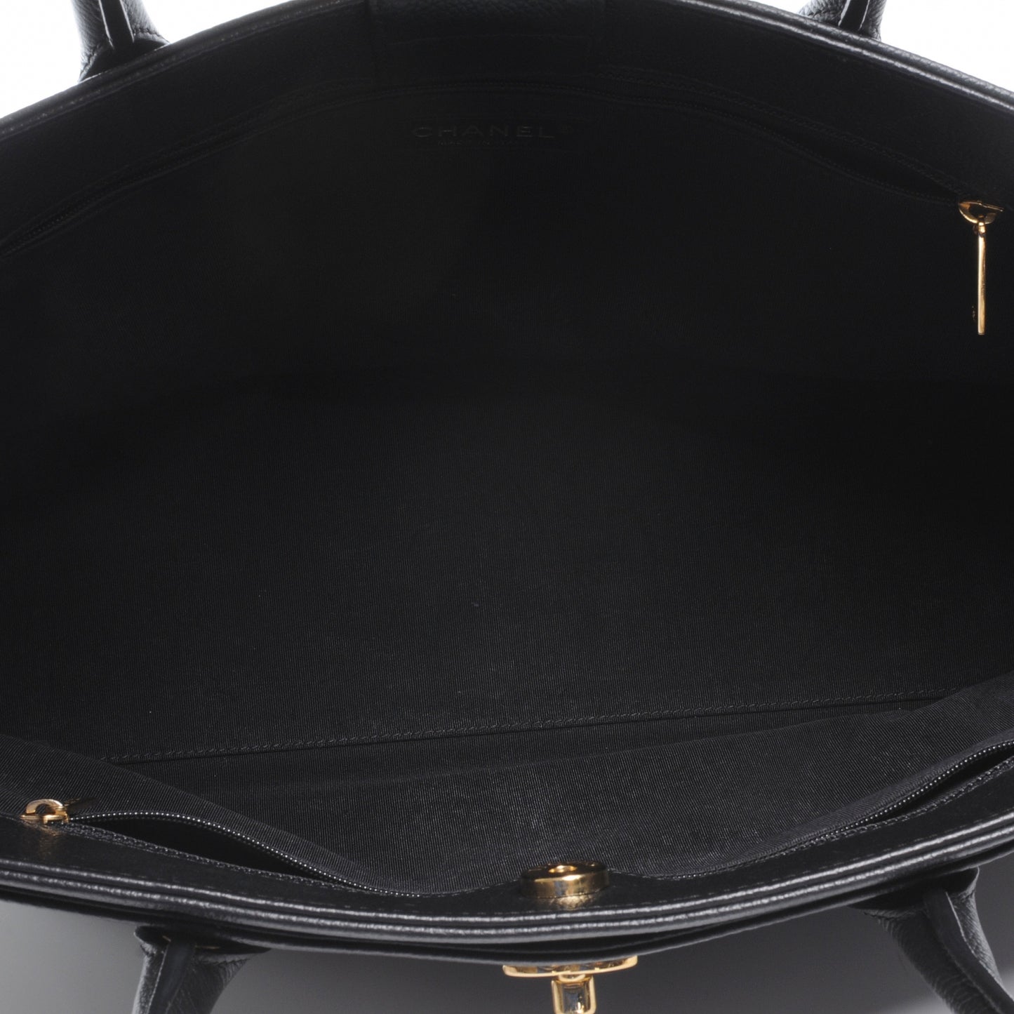 Calfskin Cerf Executive Shopper Tote Black