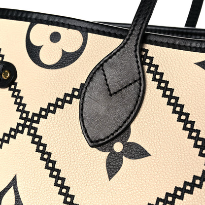 Louis Vuitton Empreinte Monogram Giant Broderies Neverfull MM Cream Black 9 of 10
