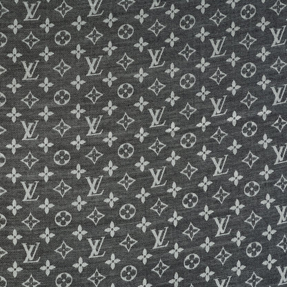 Louis Vuitton Wool Silk Monogram Denim Shawl Black 1 of 7