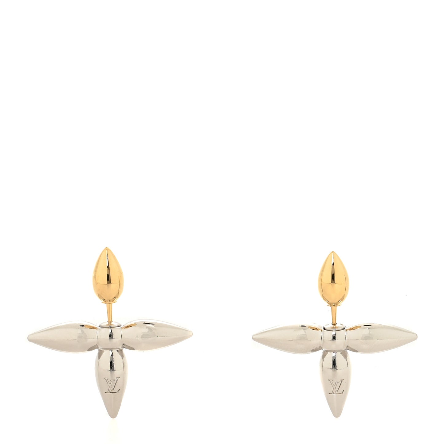 Metal Louisette Earrings Silver Gold