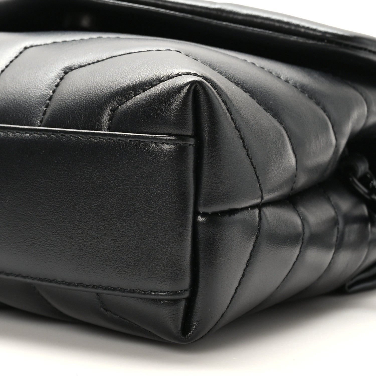 Saint Laurent Calfskin Y Quilted Monogram Monochrome Toy Loulou Crossbody Bag Black 10 of 10