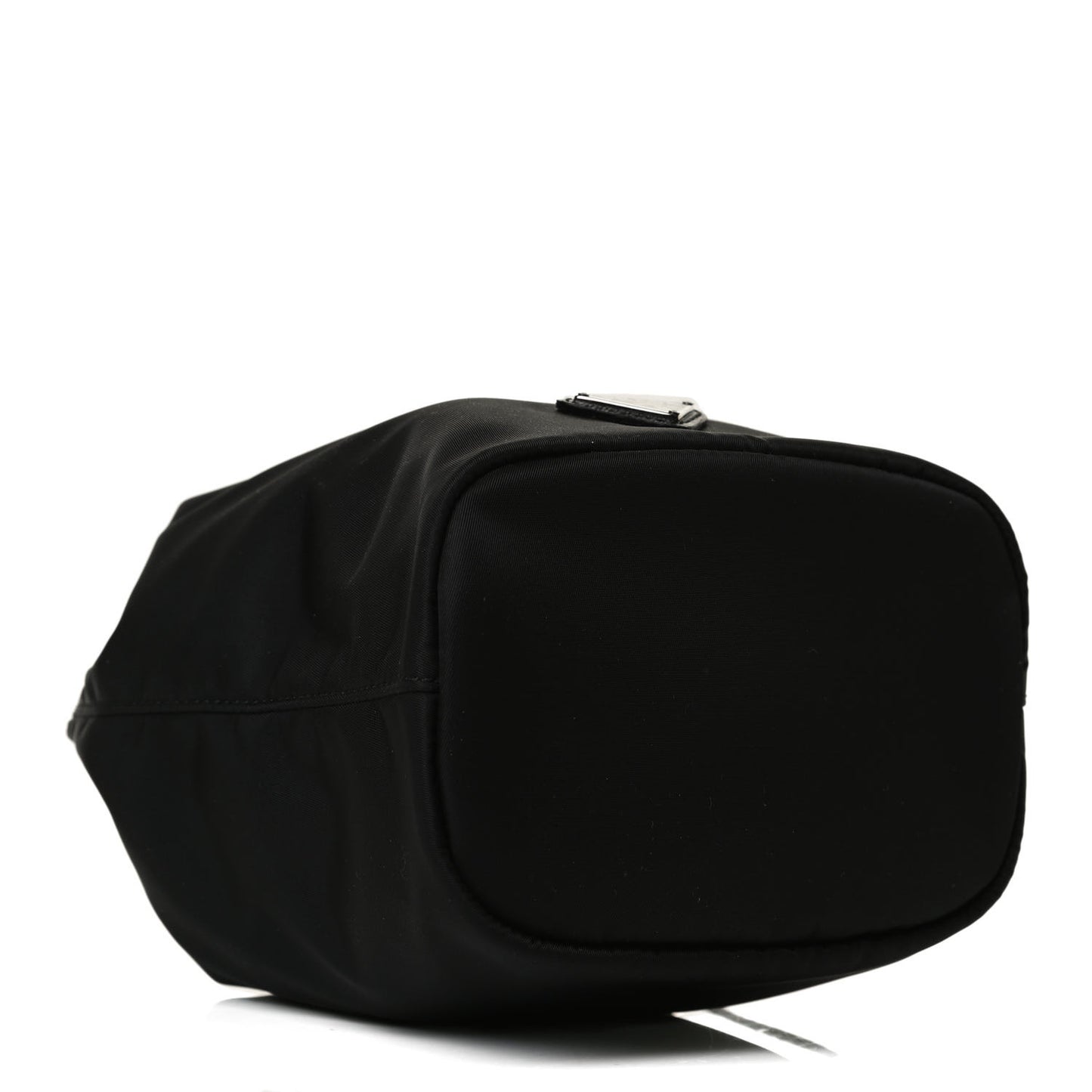 Saffiano Tessuto Nylon Vela Bucket Wristlet Black