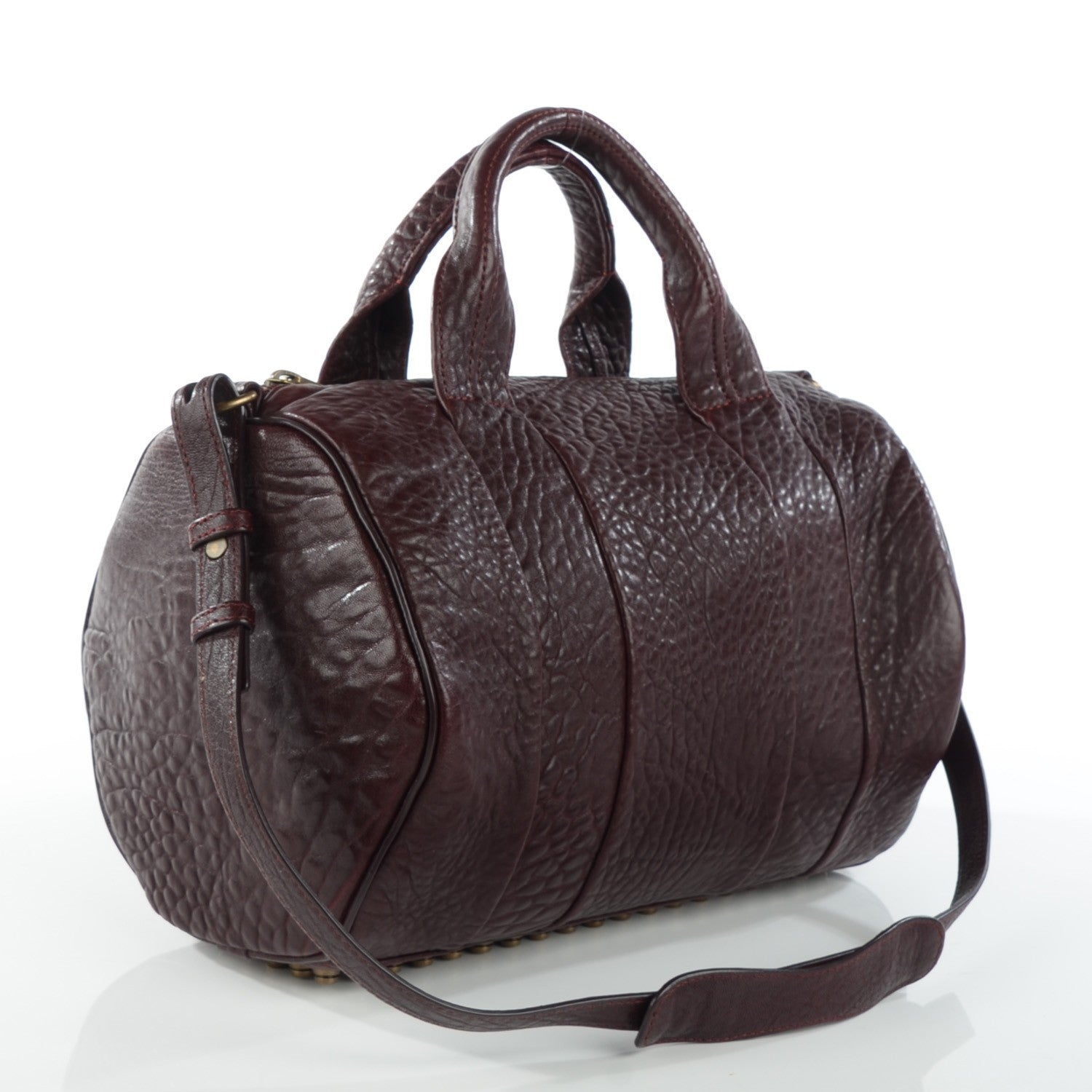 Alexander Wang Pebbled Lambskin Rocco Beet Antique Brass Hardware 3 of 8