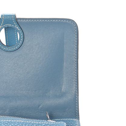 Hermes Togo Dogon Compact Wallet Blue Jean 8 of 11