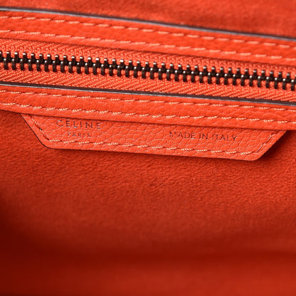 Celine Drummed Calfskin Micro Luggage Vermillion 7 of 15