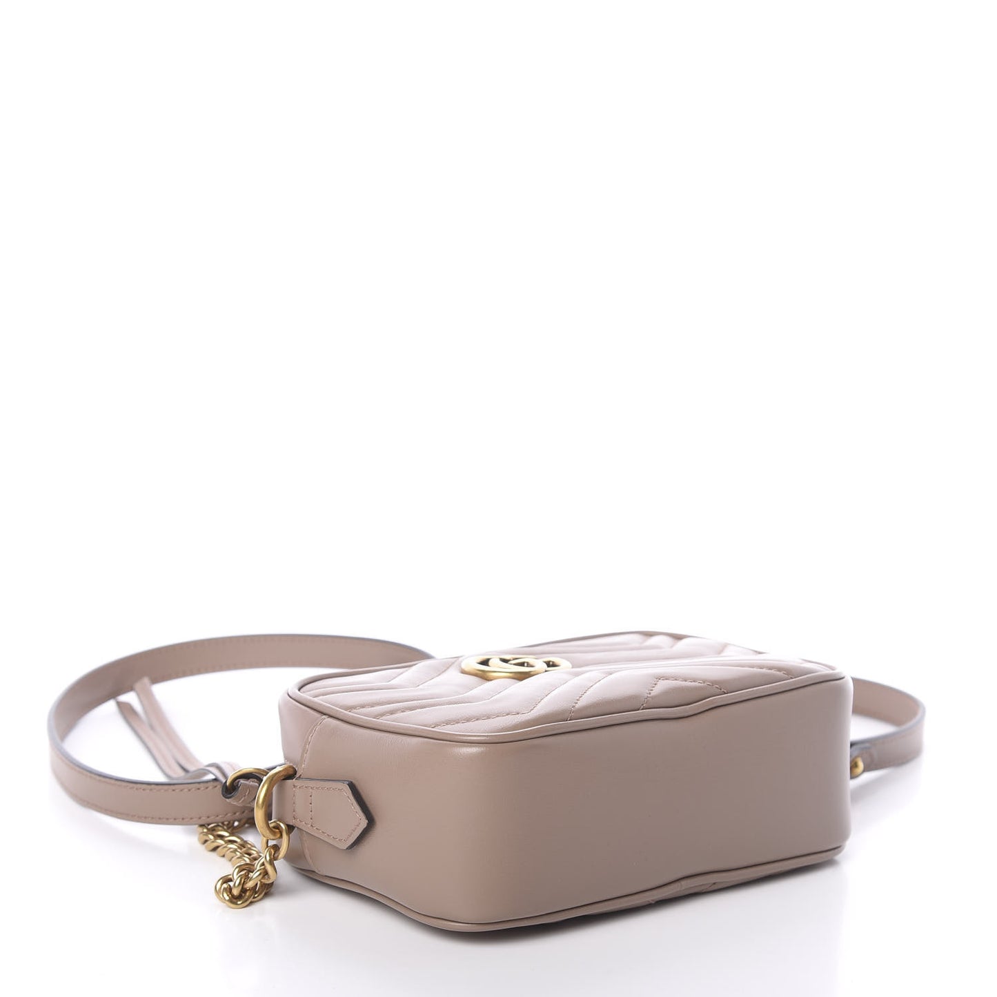 Calfskin Matelasse Mini GG Marmont Chain Shoulder Bag Porcelain Rose