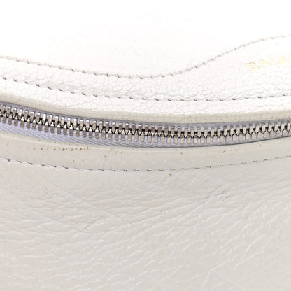 Balenciaga Shiny Goatskin Allover Logo Embossed XXS Souvenir Belt Bag White 11 of 18