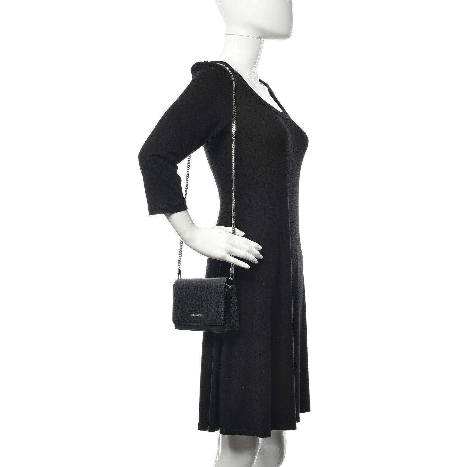 Givenchy Sugar Goatskin Pandora Chain Wallet Black 2 of 10