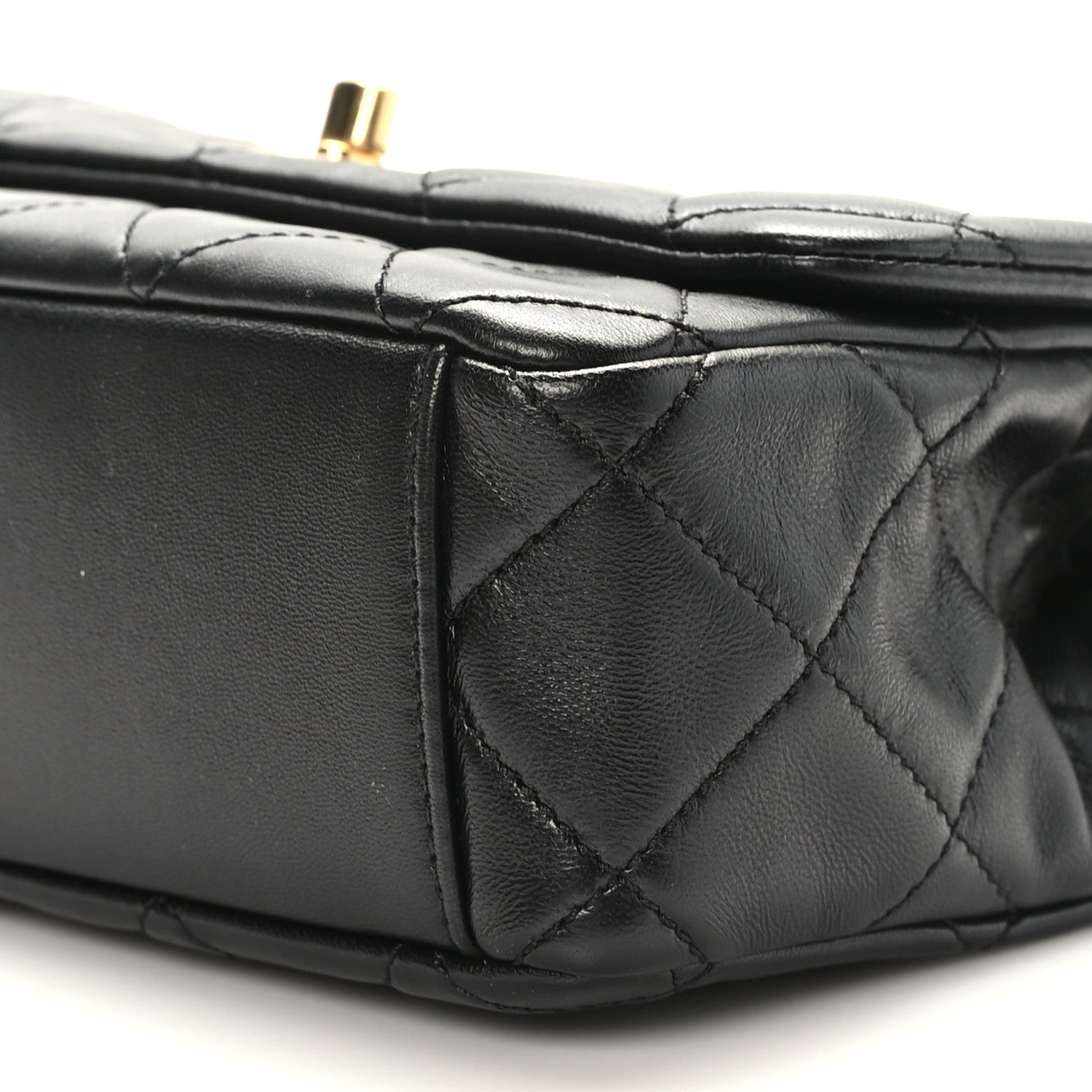 Chanel Lambskin Resin Pearl Quilted Small Flap Black 9 of 9