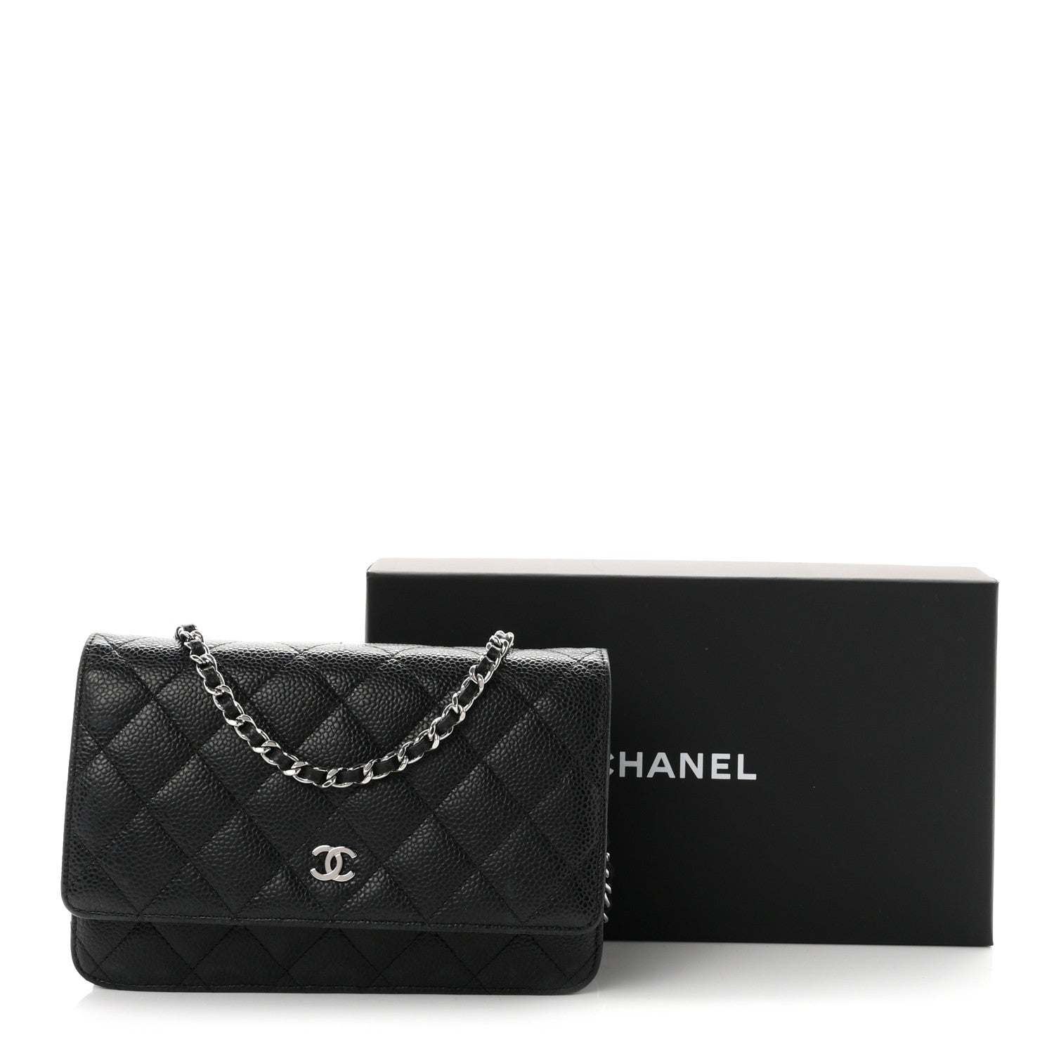 Chanel Caviar Quilted Wallet On Chain WOC Black 12 of 12