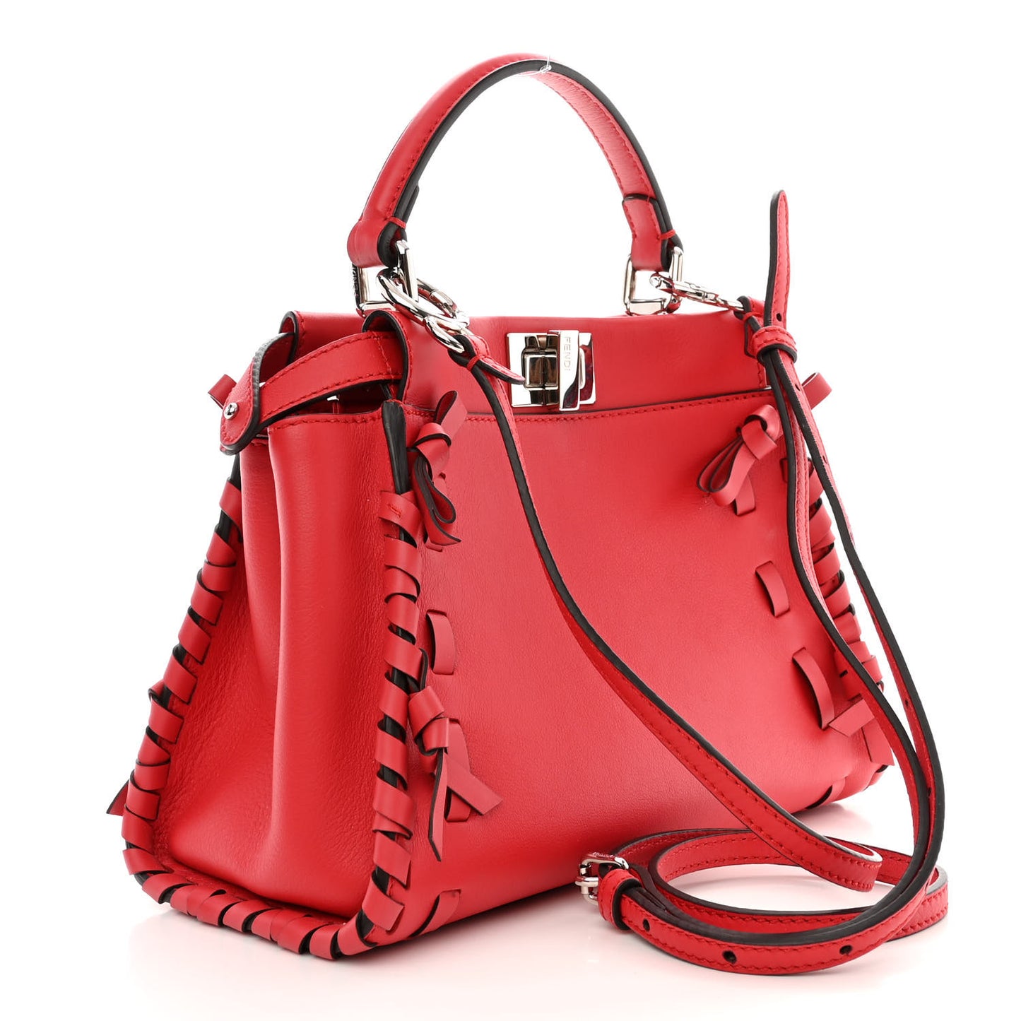 Vitello Seta Century Nappa Whipstitch Mini Peekaboo Iconic Satchel Fiamma