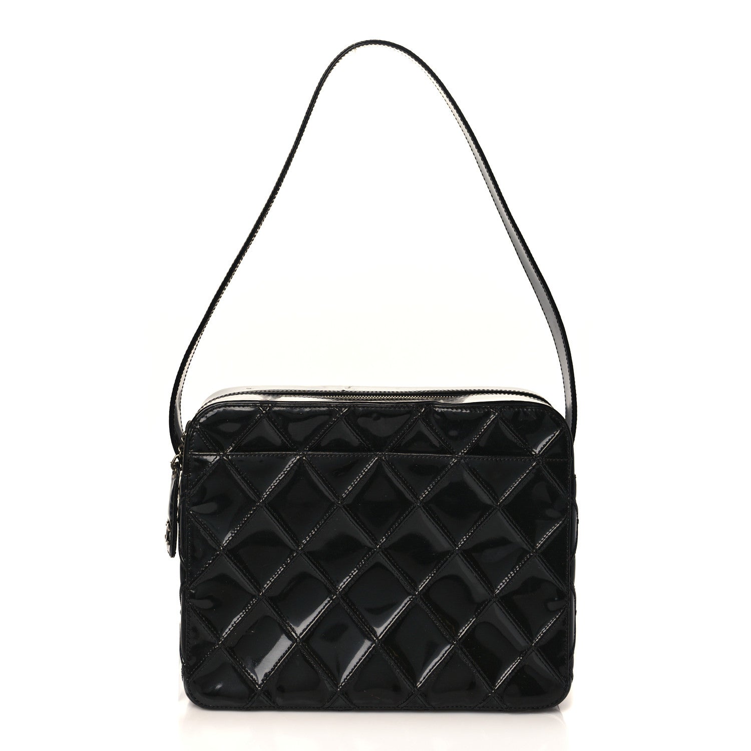 Chanel Patent Diamond Stitch Shoulder Bag Black 1 of 13