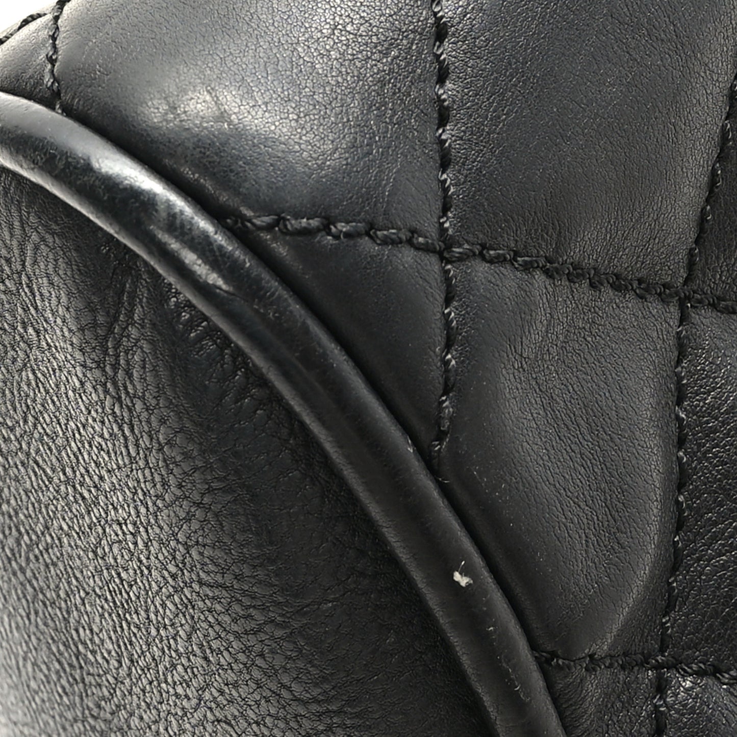 Caviar Quilted Small Bowler Black