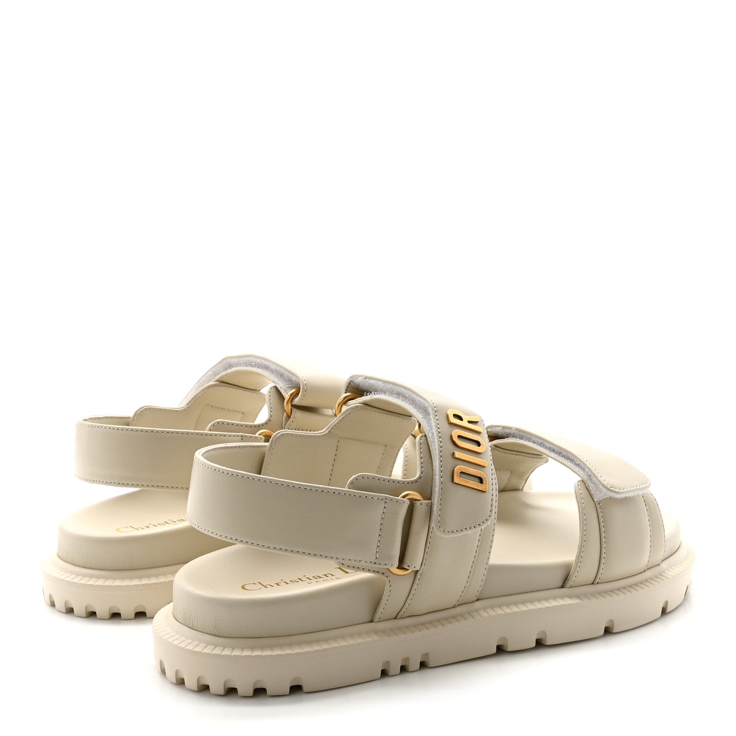 Lambskin Dioract 10mm Slide Sandals 37 Off White