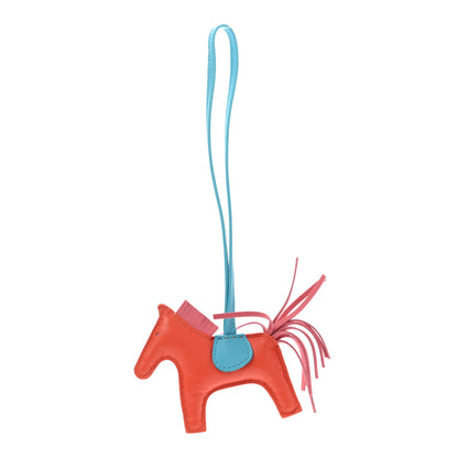 Hermes Milo Lambskin Grigri Rodeo Horse Bag Charm PM Orange Poppy Rose Azalee Bleu Azteque 1 of 5