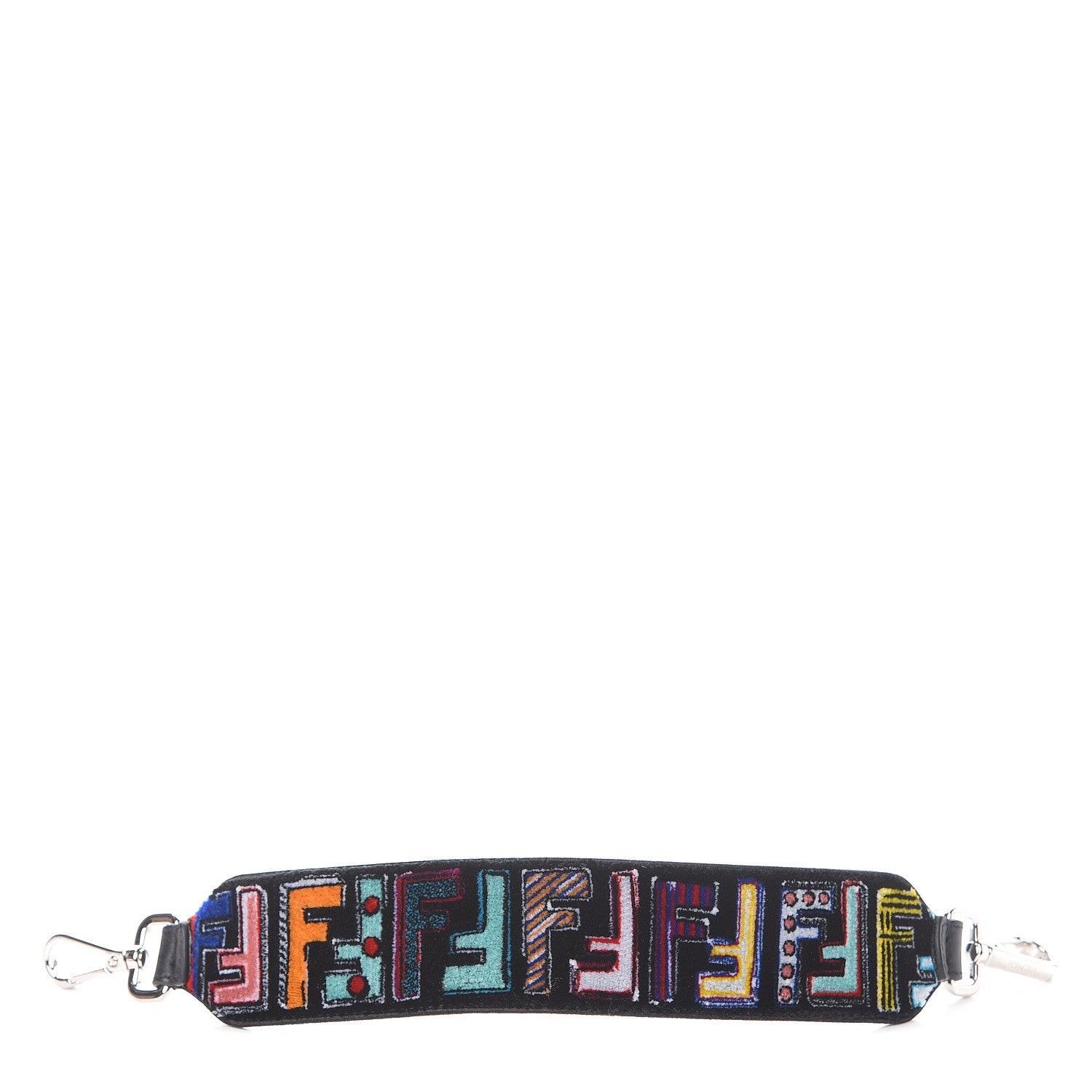 Fendi Velvet Fun Fair Mini Strap You Black Multicolor 1 of 4