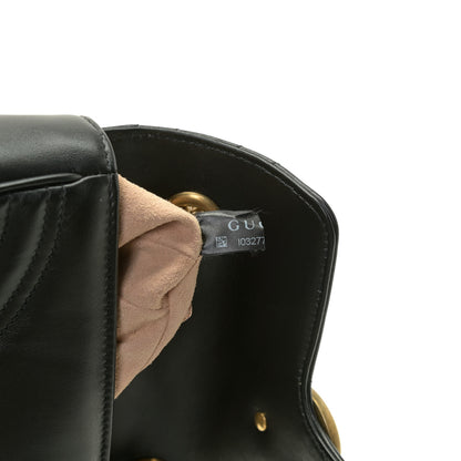 Gucci Calfskin Matelasse Mini GG Marmont Shoulder Bag Black 7 of 14