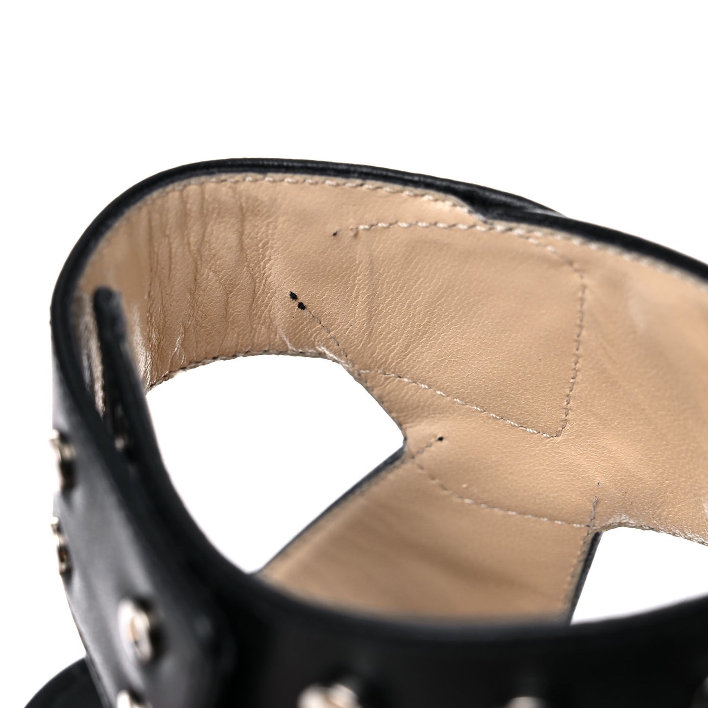 Shiny Calfskin Veto 65 Studded Sandals 35 Black