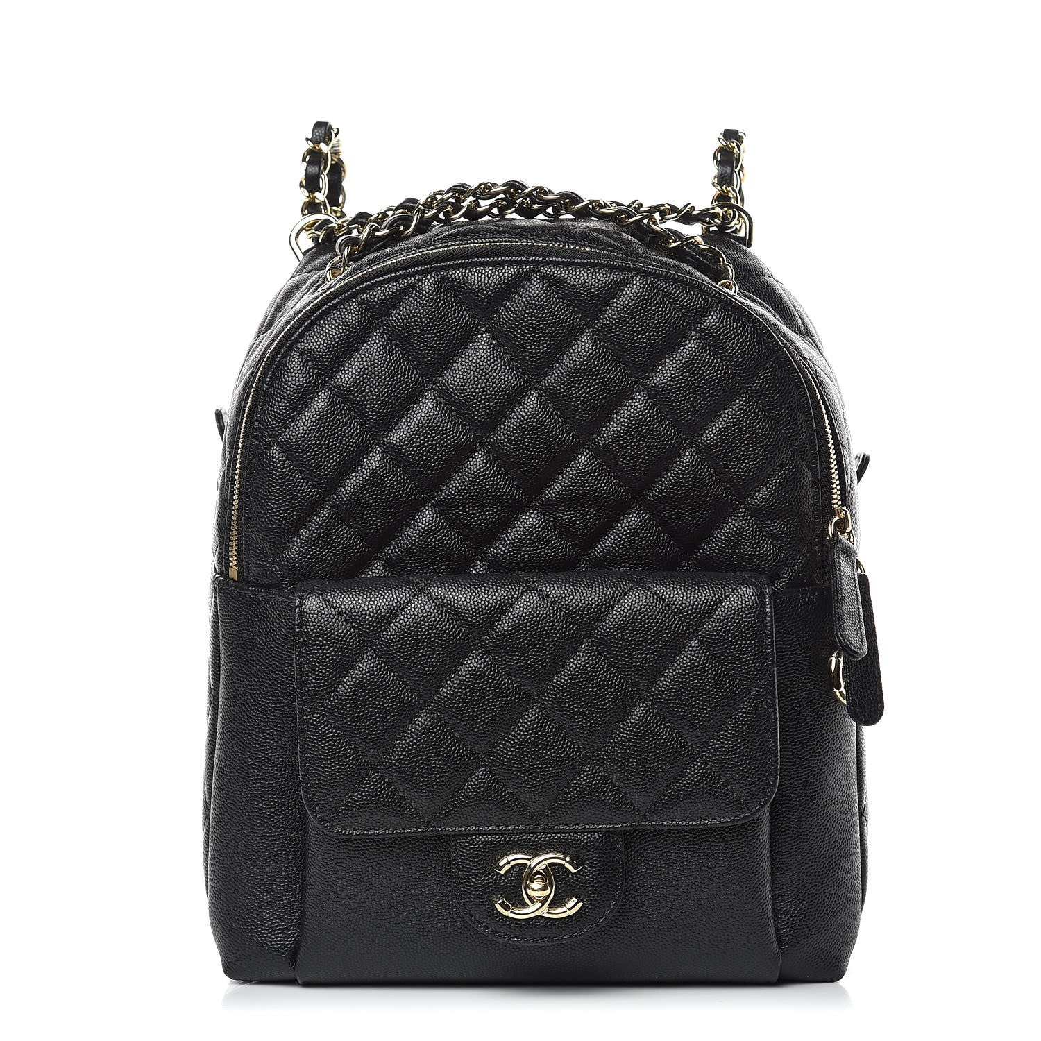 Chanel Caviar Quilted Medium Zip Around Backpack Black 1 of 10