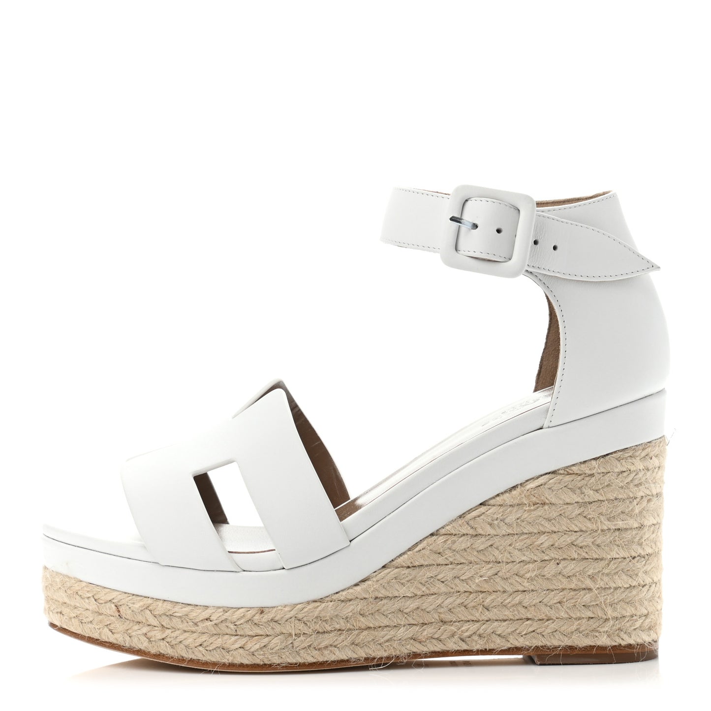 Goatskin Doll 60 Espadrille Wedge Sandals 36 White