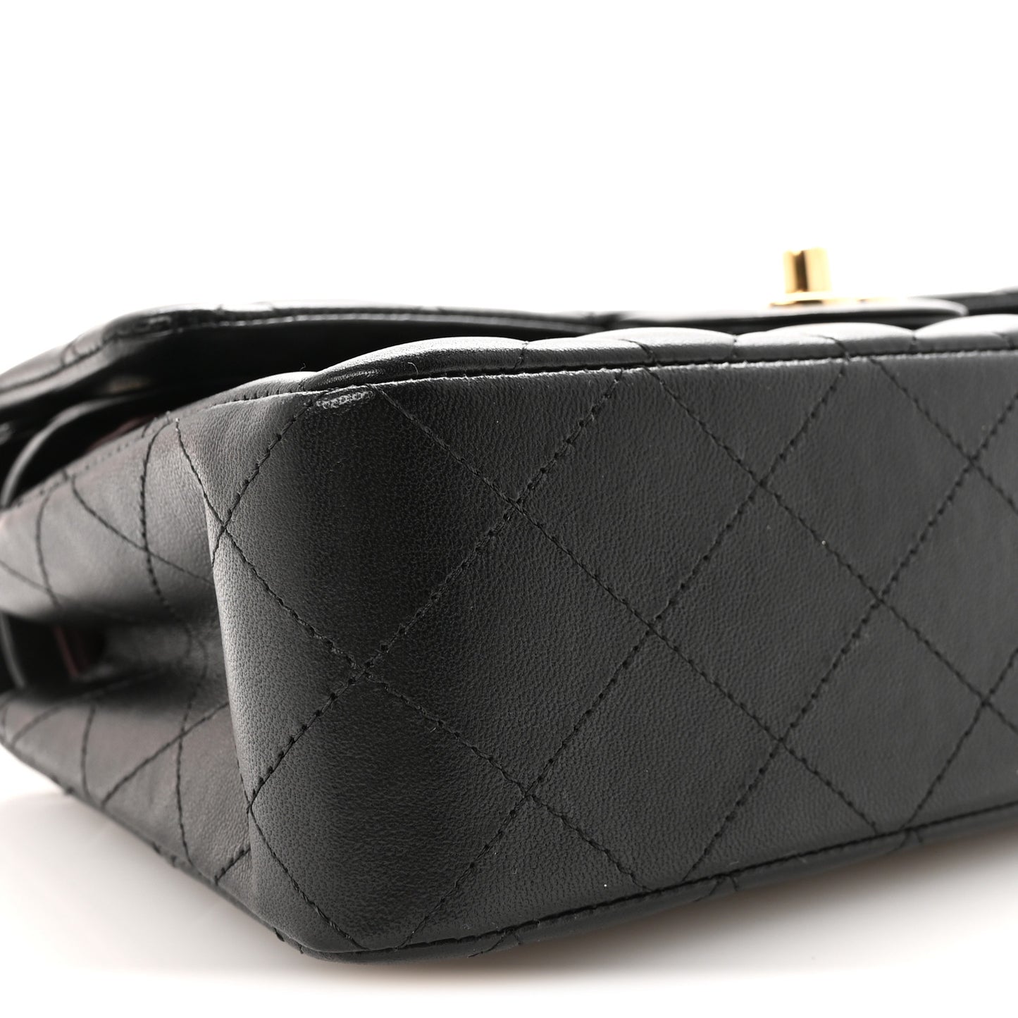 Lambskin Quilted Small Double Flap Black