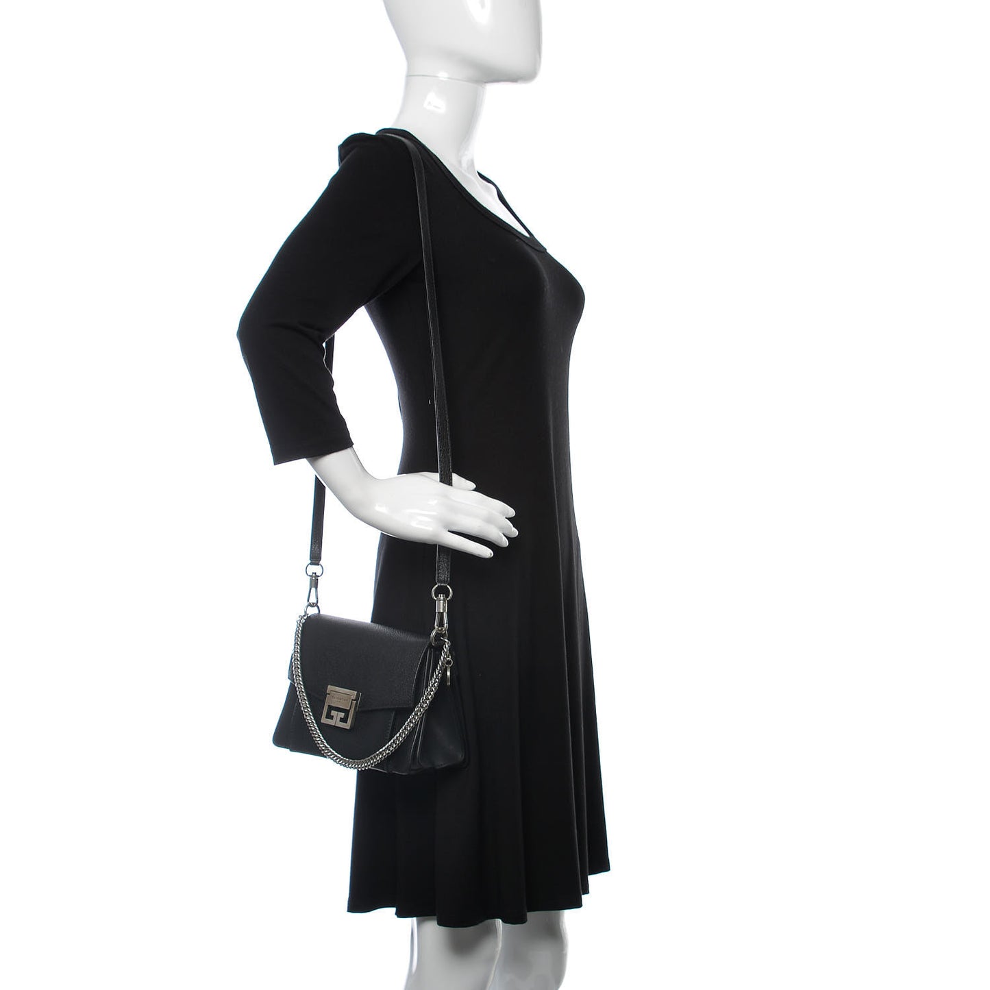 Goatskin Small GV3 Shoulder Bag Black