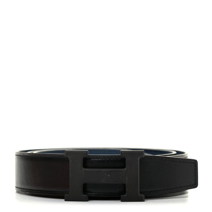 Hermes Box Togo 32mm Matte H Belt 95 Black Bleu De Prusse 1 of 5