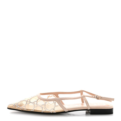 Gucci Suede Mesh Crystal GG Monogram Slingback Ballet Flats 36.5 Light Powder Skin Rose 37 Light Powder Skin Rose 36.5 Light Powder Skin Rose 1 of 9
