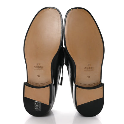 Gucci Mandala Goatskin Mens Horsebit Loafers 10 Black 5 of 8