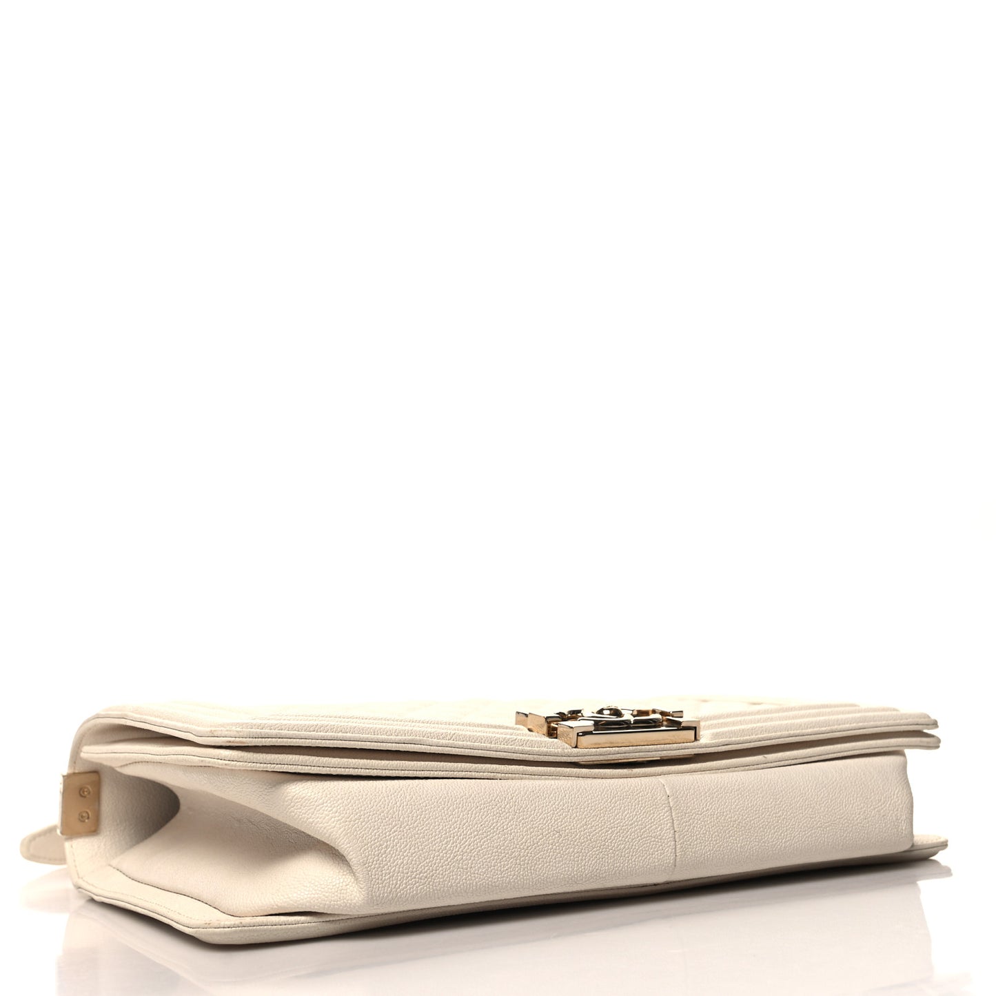 Caviar Quilted New Medium Boy Flap White