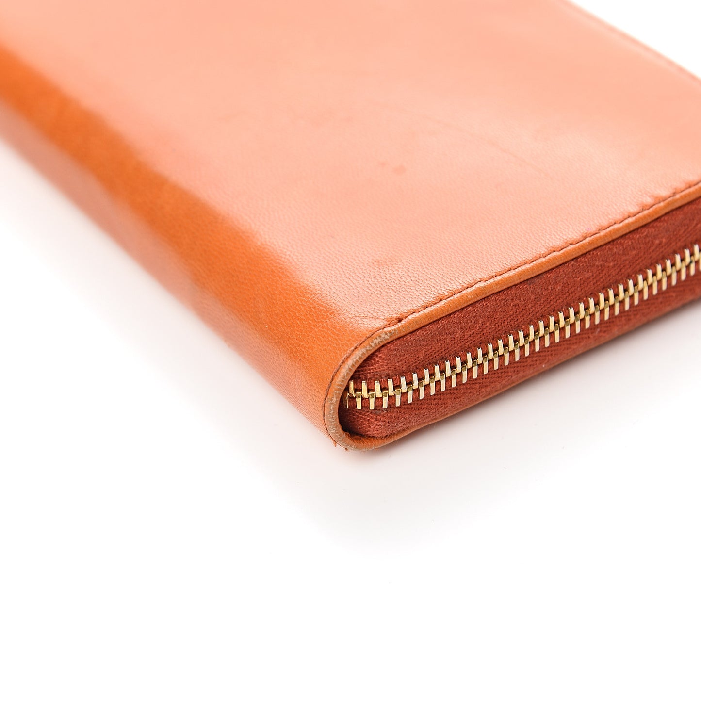 Goatskin Chic Zip Around Wallet Papaya