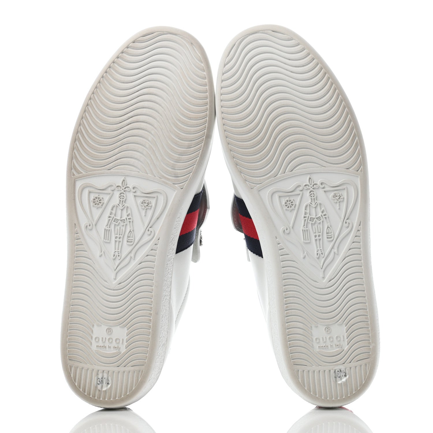Gucci Calfskin Ayers Web Womens Ace Bow Lace Sneakers 38.5 White 5 of 8