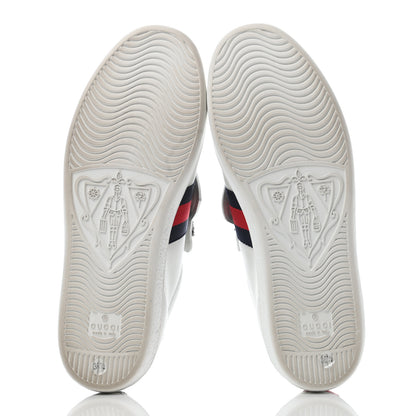 Gucci Calfskin Ayers Web Womens Ace Bow Lace Sneakers 38.5 White 5 of 8