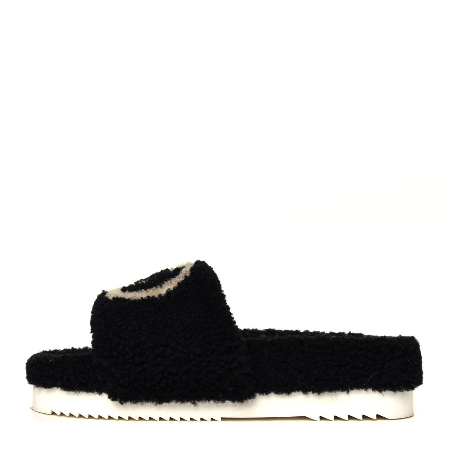 Shearling Womens Eileen Slide Sandals 38 Black Butterscotch