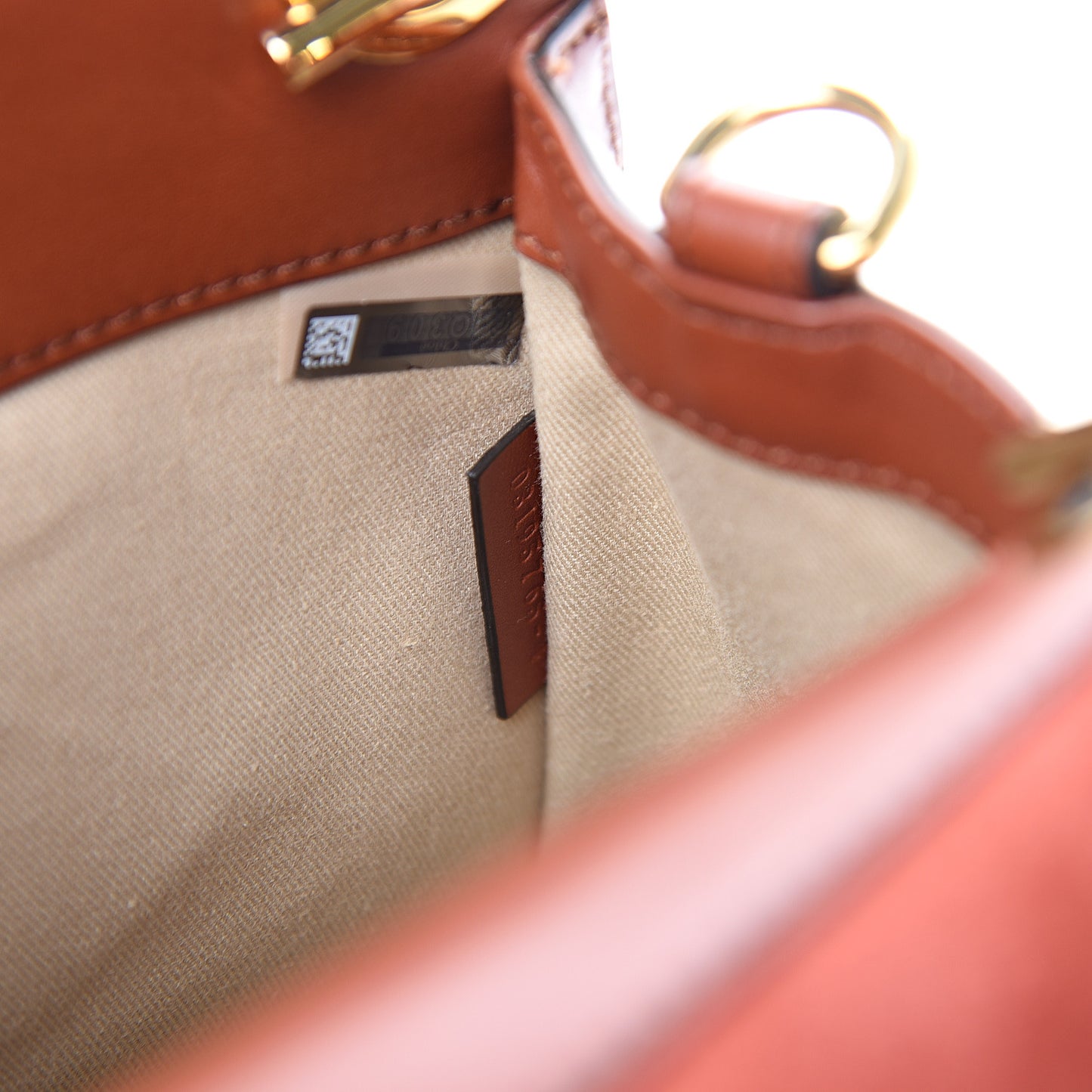 Shiny Calfskin Mini Annie Shoulder Bag Sepia Brown