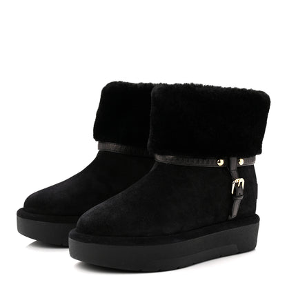 Louis Vuitton Suede Calfskin Shearling Aspen Platform Ankle Boots 38 Black 3 of 9
