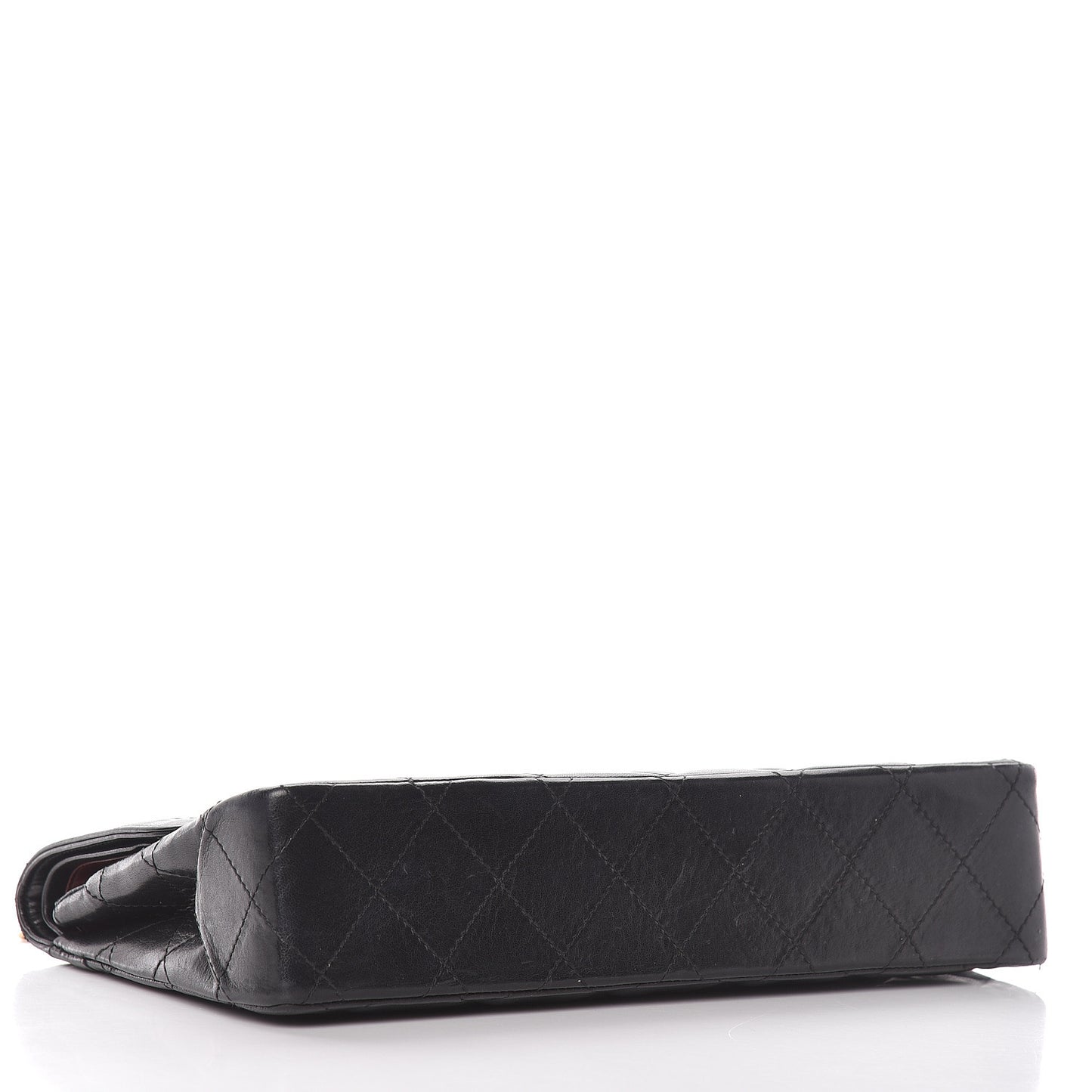 Lambskin Quilted Medium Double Flap Black