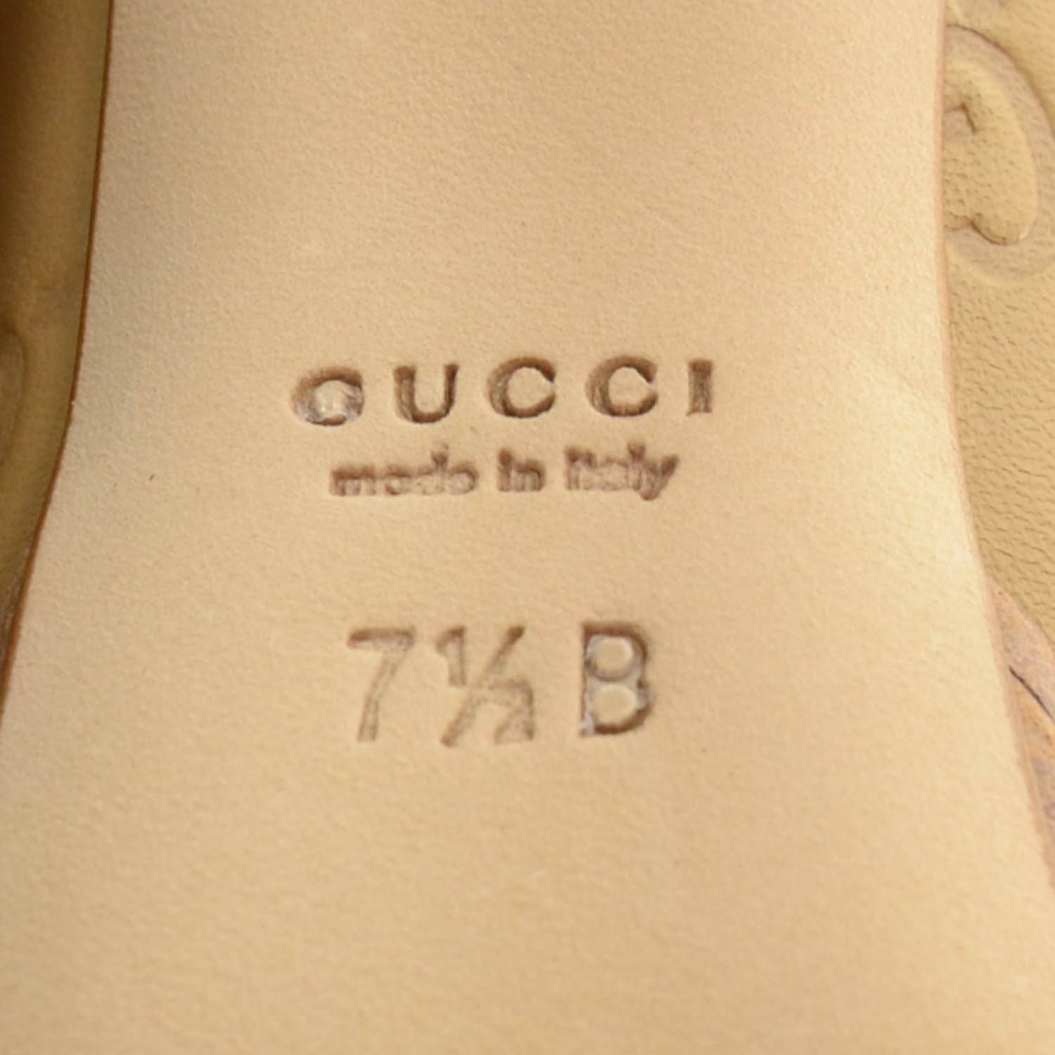 Gucci Leather Hollywood Peep Toe Pumps 7.5 Nude 6 of 6