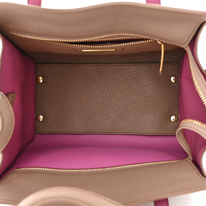 Salvatore Ferragamo Hammered Calfskin Double Handle Small Amy Tote Beige Pink 5 of 10