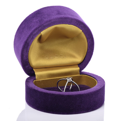 Gucci 18K White Gold Diamond Running G Cross Ring 53 6.25 8 of 8